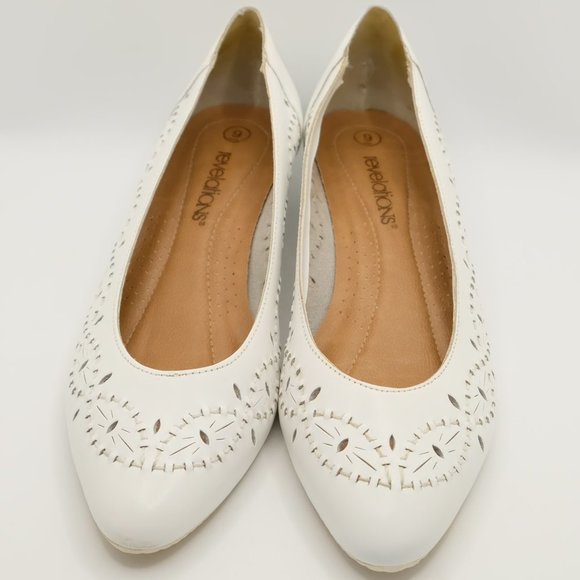 Revelations White Leather Pumps | Shoes Sz 9 - Picture 4 of 8